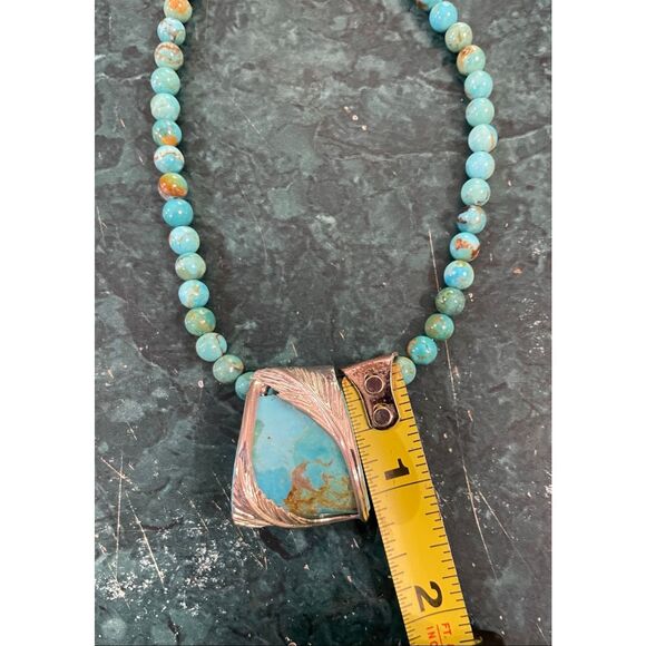Jay King Mine Finds Sterling Silver & Turquoise Necklace – Bold Statement Pendan - Picture 5 of 7